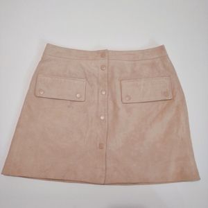 MNG Tan Genuine Suede Leather MIni Skirt Medium